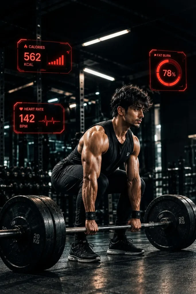 muscle building workout at a gym in Kolkata